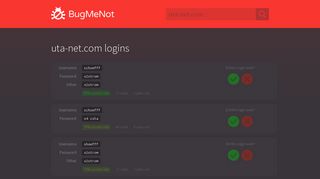 
                            10. uta-net.com passwords - BugMeNot