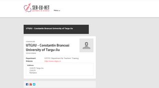 
                            13. UTGJIU - Constantin Brancusi University of Targu-Jiu << SEA-EU-NET