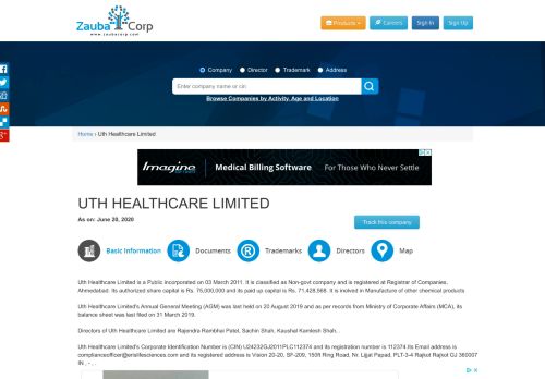 
                            1. UTH HEALTHCARE LIMITED - Company, directors and contact details ...