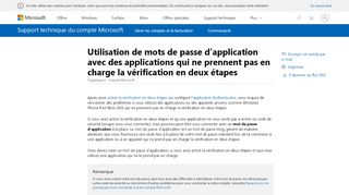 
                            2. Utilisation de mots de passe d'application avec des applications qui ...