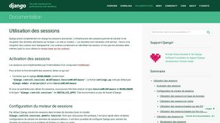 
                            8. Utilisation des sessions | Documentation de Django | Django