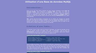 
                            4. Utilisation d'une Base de données MySQL - Free