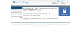 
                            10. Utilisation sûre de Caixadirecta on-line - CGD