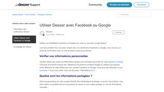 
                            1. Utiliser Deezer avec Facebook ou Google – Deezer Support