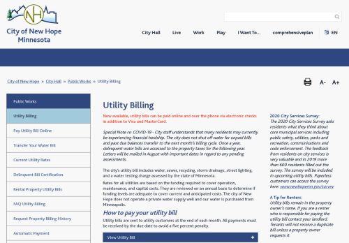 
                            11. Utility Billing - City of New Hope