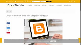 
                            5. Utiliza tu dominio propio en Blogspot o Blogger - Domitienda.com