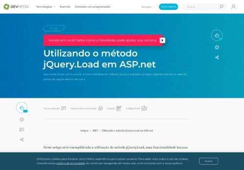 
                            6. Utilizando o método jQuery.Load em ASP.net - DevMedia