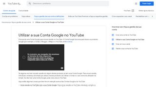 
                            4. Utilizar a sua Conta Google no YouTube - YouTube Ajuda
