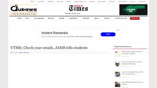 
                            6. UTME: Check your emails, JAMB tells students - Premium Times Nigeria