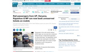
                            11. uts on mobile: Rail passengers from UP, Haryana, Rajasthan & MP ...