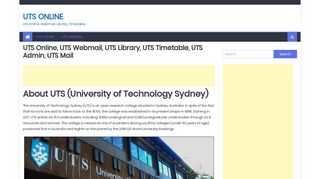 
                            9. UTS Online, UTS Webmail, UTS Library, UTS Timetable, UTS Admin ...
