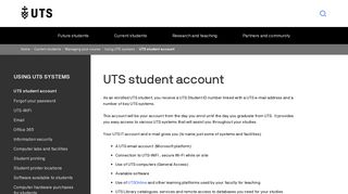 
                            3. UTS student account | University of Technology Sydney