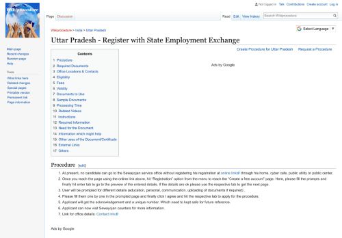 
                            12. Uttar Pradesh - Register with State Employment Exchange