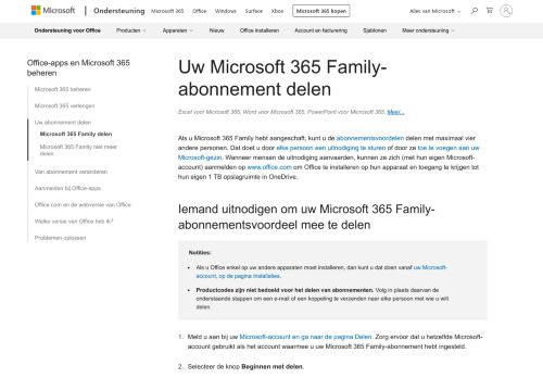 
                            5. Uw abonnement op Office 365 Home delen met maximaal vijf ...