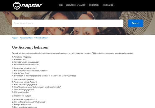 
                            3. Uw Account beheren – Napster