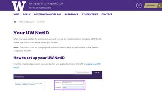 
                            4. UW Netid | Office of Admissions - UW.edu - University of Washington
