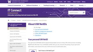 
                            2. UW NetID - UW IT Connect - University of Washington
