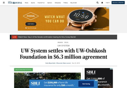 
                            7. UW System settles with UW-Oshkosh Foundation in $6.3 million ...