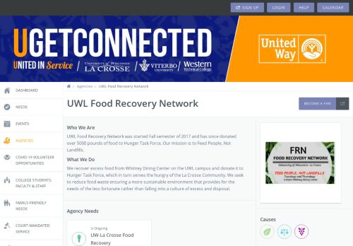 
                            11. UWL Food Recovery Network | Ugetconnected