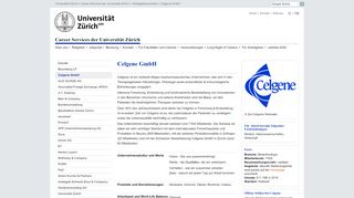 
                            13. UZH - Career Services der Universität Zürich - Celgene GmbH