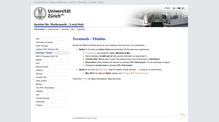 
                            9. UZH - Institut für Mathematik - Local Info - Terminals - Thinlinc