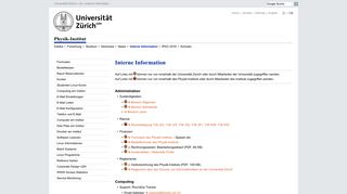 
                            5. UZH - Physik-Institut - Interne Information