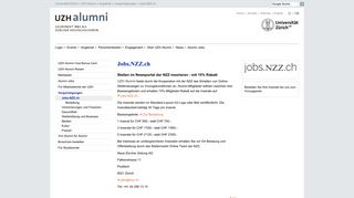 
                            12. UZH - UZH Alumni - Jobs.NZZ.ch