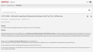 
                            6. V-275-10000 - Information regarding the Backup Exec Backup to Disk ...