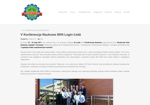 
                            8. V Konferencja Naukowa SKN Login Łódź | Strona Koła Naukowego ...