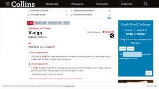 
                            6. V-sign definition and meaning | Collins English Dictionary