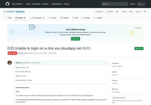 
                            13. [V2] Unable to login on a dns xxx.cloudapp.net · Issue #920 · causefx ...