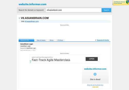 
                            12. v6.asianbrain.com at WI. AsianBrain Login - Website Informer