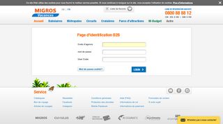 
                            12. Vacances Migros: B2B Login