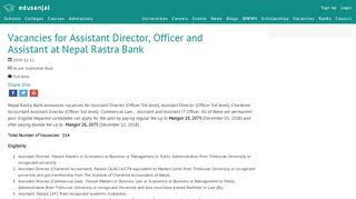 
                            5. Vacancies for Assistant Director, Officer and Assistant at Nepal Rastra ...