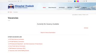 
                            5. Vacancies - Government of Himachal Pradesh, India