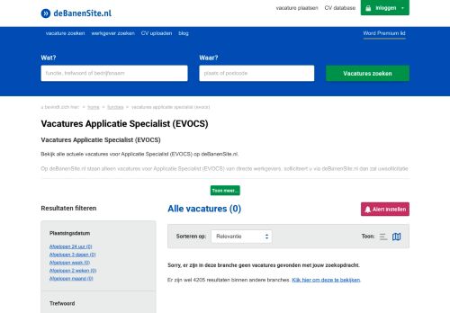 
                            5. Vacatures Applicatie Specialist (EVOCS) - deBanenSite.nl