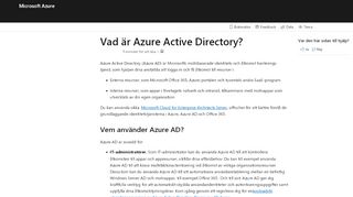 
                            3. Vad är Azure Active Directory? | Microsoft Docs
