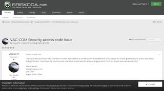 
                            10. VAG-COM Security access code issue - Diagnostics & VCDS - BRISKODA