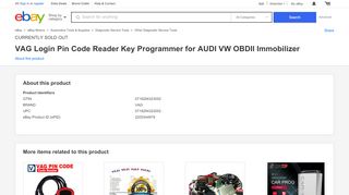 
                            2. VAG Login Pin Code Reader Key Programmer for AUDI VW OBDII ...