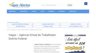 
                            2. Vagas - Agência Virtual do Trabalhador Distrito Federal | Vagas ...