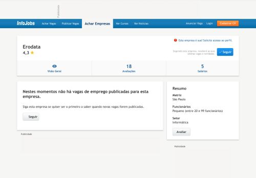 
                            2. Vagas de Emprego ERODATA | Infojobs