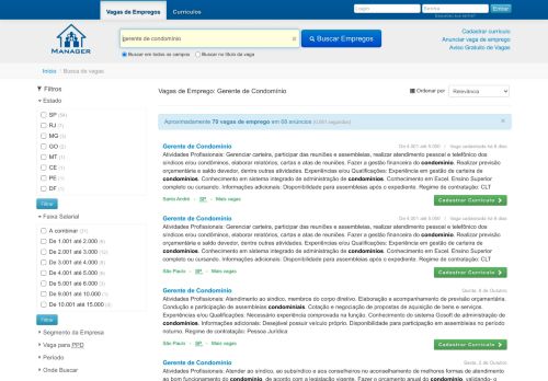 
                            10. Vagas de Emprego: Gerente de Condomínio - Manager Empregos