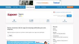 
                            6. Vagas de Emprego SAPORE | Infojobs