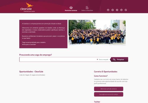 
                            10. Vagas de emprego - Trabalhe conosco - Clearsale