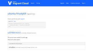 
                            10. Vagrant box ubuntu/trusty64 - Vagrant Cloud
