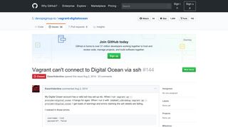 
                            9. Vagrant can't connect to Digital Ocean via ssh · Issue #144 ... - GitHub