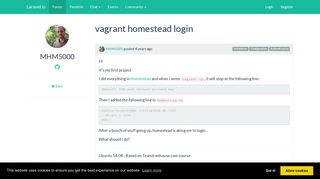 
                            12. vagrant homestead login | Laravel.io