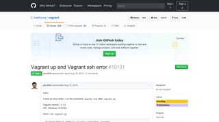 
                            11. Vagrant up and Vagrant ssh error · Issue #10131 · hashicorp/vagrant ...