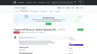 
                            3. Vagrant UP Stuck at `default: Booting VM...` · Issue #7710 · hashicorp ...