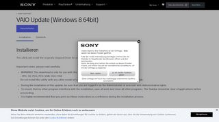 
                            3. VAIO Update (Windows 8 64bit) | Sony DE